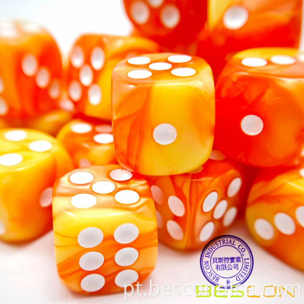 12mm Two Tone Counters Dice Flower Colors 5